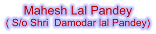 Mahesh Lal Pandey ( S/o Shri  Damodar lal Pandey)